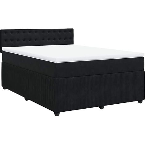 Maison Exclusive - Boxspringbett mit Matratze Schwarz 160x200 cm