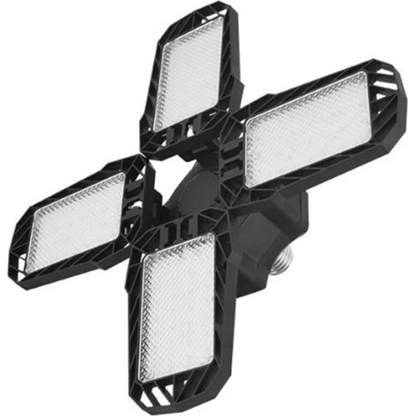 Lampe LED garage 60W 6500K blanc froid, pliable 4 panneaux, escamotable pour atelier, salon ou cave, éclairage lumineux, économique, design repliable. (1/5)