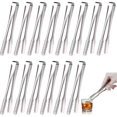 14 pinces à sucre et à glaçons, mini pinces de service en acier inoxydable, petites pinces à sucre pour aliments, bonbons, pain, gâteaux, café, seaux, cuisine, bar, mariage, anniversaire (1/5)