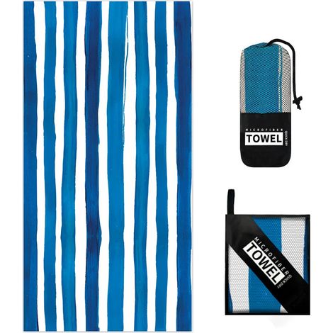 Großes, schnelltrocknendes Mikrofaser-Strandtuch – 80 x 160 cm, sandabweisend, kompakt und leicht, ideal für Reisen, Schwimmen, Erwachsene und Kinder. (1/5)