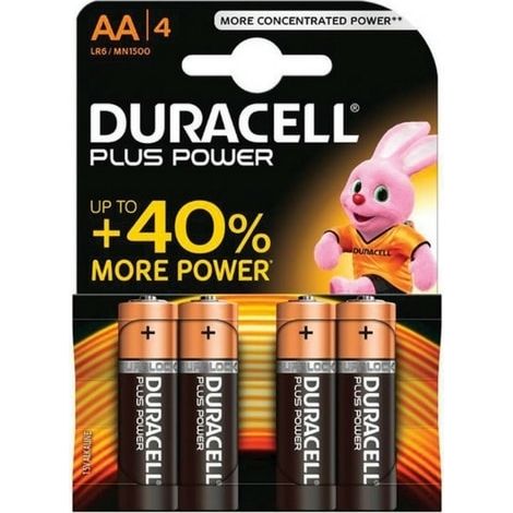 Duracell Batteria alcalina Plus Power Stilo Aa Blister 4 Mn1500 (1/6)