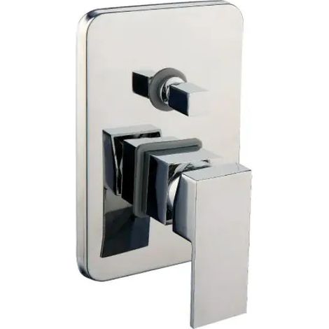 Rubinetto miscelatore monocomando incasso doccia Green 2.0 rettangolare, 2 uscite, attacco 1/2", ottone cromato AMBRA WATER