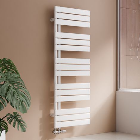 S’AFIELINA Sèche-serviettes eau chaude 661W Lateral connection Tube plat Sans vanne Blanc 132×500mm