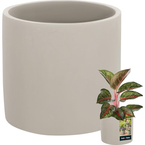 KOTARBAU® Pot de Fleur Interieur ⌀ 16 cm - Cache Pot Céramique 15 cm Cache Pot Plante - Pot Ceramique - Pot pour Orchidées - Fait Main - Mat - Gris (1/5)