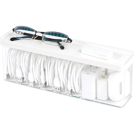 Boîte De Rangement Pour Câbles - Boîte Organisatrice Avec Couvercle - Pour Chargeurs Et Casques - 1 Pièce (1/5)