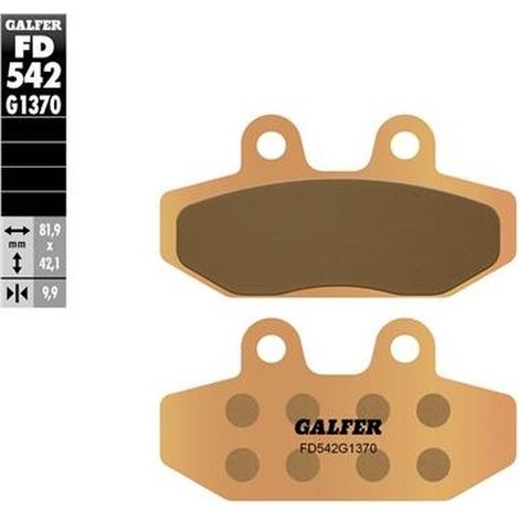 Pastillas de freno Galfer KH710 de metal sinterizado (doradas) para Harley Davidson