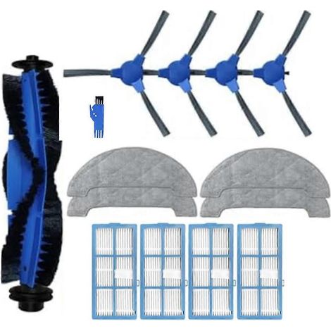 Pièces de rechange pour aspirateur robot Proscenic 850P : brosse rotative principale, filtre HEPA, brosse latérale, chiffon de nettoyage. (1/5)