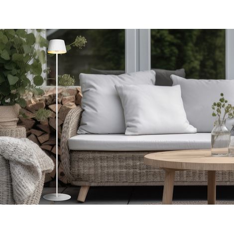 Kabellose Akku Stehlampe SUAREZ dimmbar für Innen & Außen, Weiß - 123cm klein