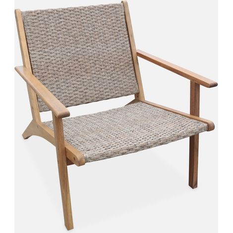 Sillón relax de madera de acacia y resina
