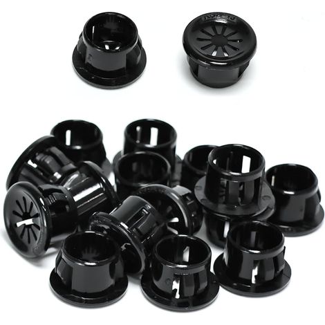 50 cable clamps, 13mm diameter, round nylon cable clamps, suitable for office cables, black.