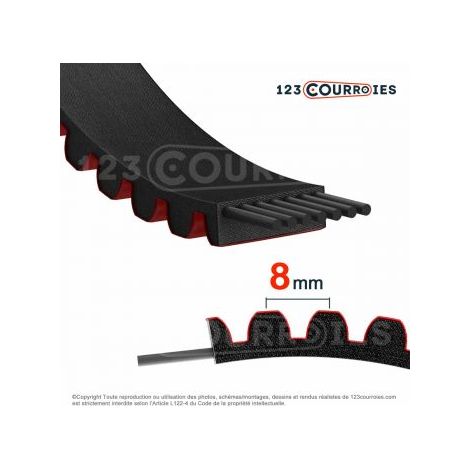 Courroie dentée Optibelt Delta chain carbon 1120-8MDC62