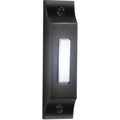 Pulsante del campanello illuminato a LED, eleganti e robusti pulsanti in metallo da parete per la casa, interruttore universale per l'apertura della porta del garage (nero opaco) (1/4)