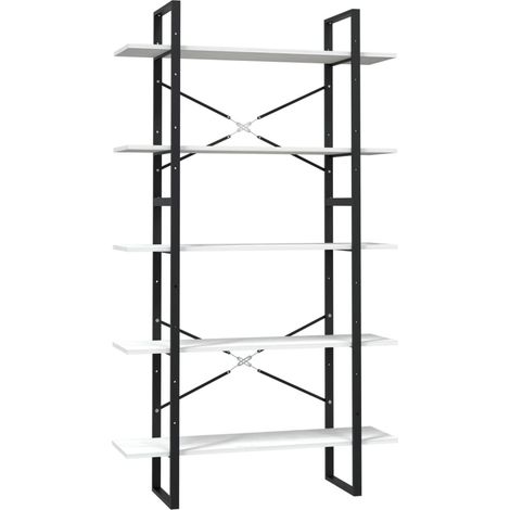 Maison Exclusive - Bücherregal 5 Fächer Weiß 100x30x175 cm Massiv