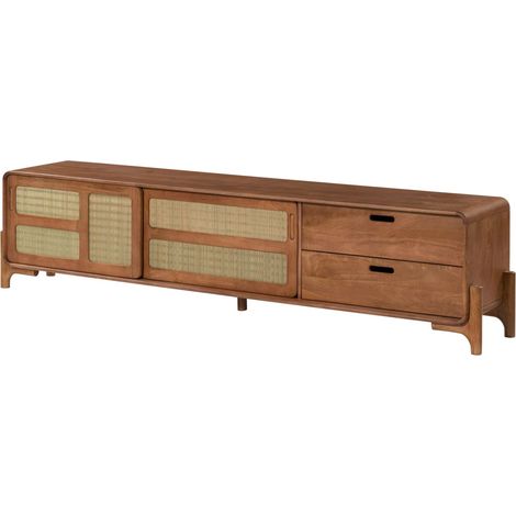 TV-Board Mango/Seegras 220x40x50 hellbraun lackiert MIZUMI 105