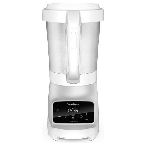 Blender chauffant Moulinex Soup et Plus avec panier vapeur 1100 W Argent et Blanc