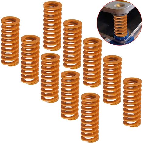 10 PCS 3d imprimante Ressorts, 8mm en OD 20mm de long Compression Springs M3 Vis lumière Charge pour Creality CR-10 10S S4 Ender 3 carte mère en bas Connect mise à niveau