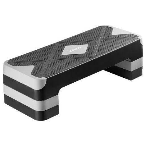 Plataforma de Ejercicios Aeróbicos 71 x 28 cm Plataforma de Entrenamiento con Altura Ajustable 4 Elevadores Banco Antideslizante Soporte de 250 kg para Gimnasio en casa, Cardio, Fuerza, Gris (1/5)