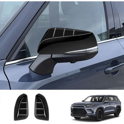 1 Paar. Farbe: Glänzend Schwarz. Material: ABS. Dekorative Abdeckung für Autoaußenspiegel. (1/5)