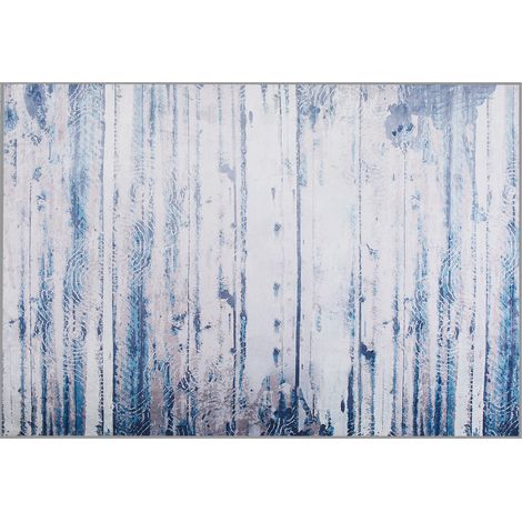Alfombra gris y beige de poliéster 140 x 200 cm pelo corto patrón abstracto moderno Dallica (1/5)