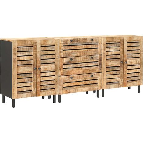 Storage Cabinets 3 pcs 180 x 33 x 75 cm Solid Mango Wood vidaXL (1/5)