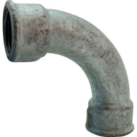 Coude 90° à grand rayon Fonte malléable femelle/femelle galvanisée EN 10242 1/2'' (1/2)