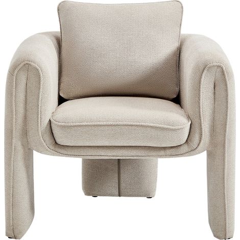 Fauteuil en tissu beige JOLIPIA (1/4)