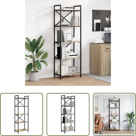 vidaXL Industriestil - Bücherregal Sonoma-Eiche 56 x 34 x 171 cm Holzwerkstoff (1/5)