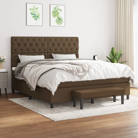 vidaXL Sommier à lattes de lit avec matelas Marron foncé 160x200 cm (1/5)