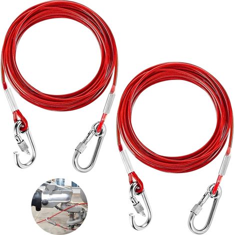 Lot de 2 Câbles de frein, Acier galvanisé, PVC, 3mm, 1m, Remorques, Caravanes (1/5)