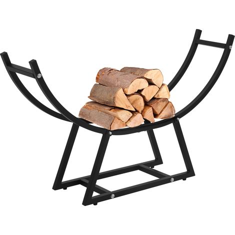 ML-Design Rastrelliera Porta Legna 55x94x21 cm Scaffale Verticale in Acciaio Nero per Interno Esterno Resistente alle Intemperie Supporto in Metallo per Legna da Ardere da Soggiorno Camino Salotto (1/5)