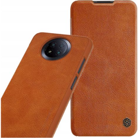 Étui en cuir marron Nillkin Qin pour Xiaomi Redmi Note 9T 5G (1/5)