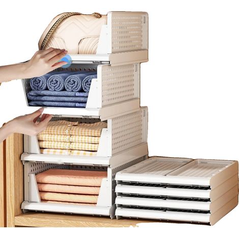 Contenedores de almacenamiento, diseño apilable, material impermeable, color blanco. (1/2)