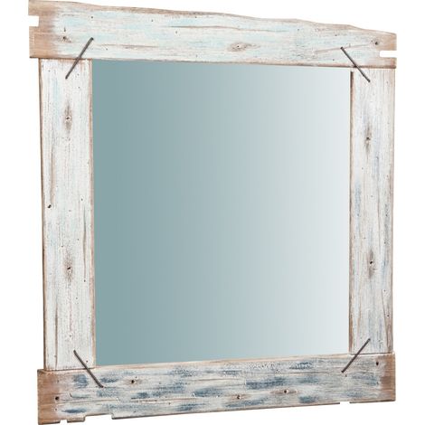 Specchio Specchiera Da Parete e Appendere in legno massello L90xPR3,5xH90 cm. (1/5)