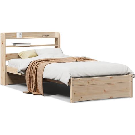 Maison Exclusive - Estructura de cama con cabecero madera maciza
