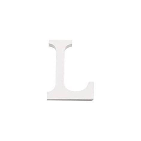 Letra L madera decorativo 11 cm  Blanco (1/3)
