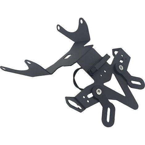Support de plaque d'immatriculation arrière LED pour moto, noir (1/5)