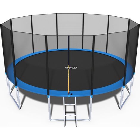 Trampolin 490 cm - mit Netz und Leiter - blau - bis 150 kg