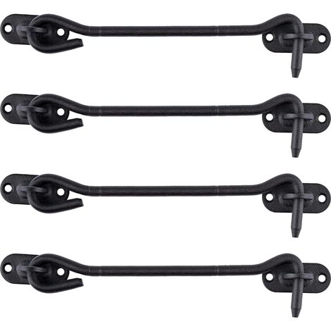 Crochet de Cabine en Acier Inoxydable 200 mm Loquet de Porte Serrures de Portes pour Portes de Grange Coulissante Armoire Fenêtre Abri Jardin Clôture Noir Paquet de 4 Pièces (1/5)