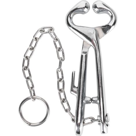 Pince à nez de vache, anneau de bétail en acier inoxydable avec chaîne, pince de Traction pour bétail (1/5)