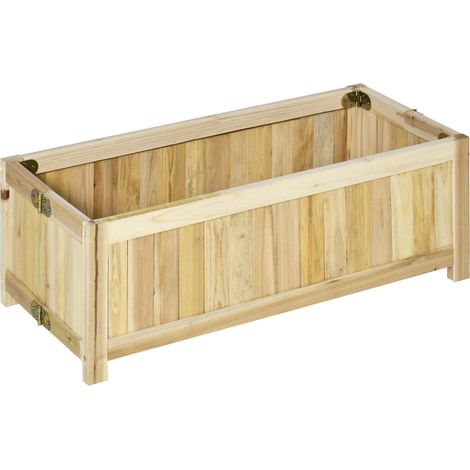 Zusammenklappbarer Pflanzkasten von Outsunny auf Beinen, Blumenkasten 70x30x25 cm, vorgeölte Tannenholzlatten