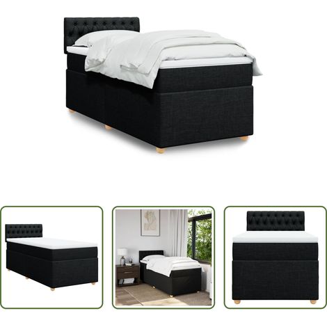 vidaXL Taschenfederkern -  Boxspringbett mit Matratze Schwarz 80x200 cm Stoff (1/5)