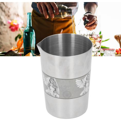 Vintage-Cocktailglas aus Edelstahl 304, großes Modell mit einem spiegelnden Muster, das eine fliegende Göttin darstellt. (1/5)