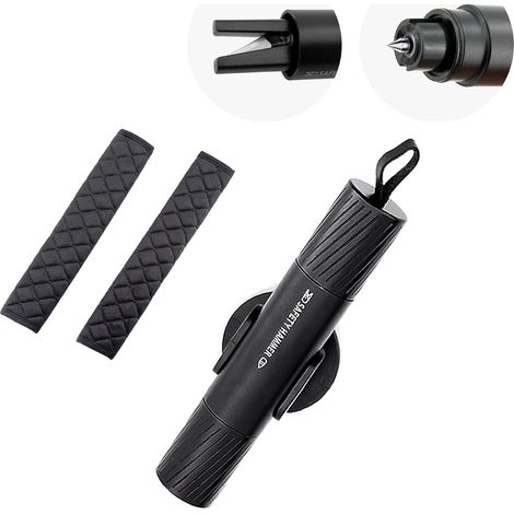 Safehammer 2025 Martello di emergenza per auto (ultimo modello migliorato), set da 3 pezzi: rompivetro e taglia cinture di sicurezza, con protezione per cinture di sicurezza in omaggio. - AquaForge (1/5)