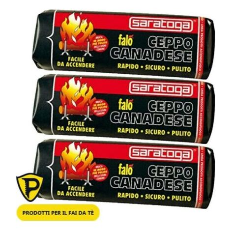 Ceppo canadese Saratoga tronchetto accendi fuoco per stufa e camino conf. 1,1 kg - 3 pezzi