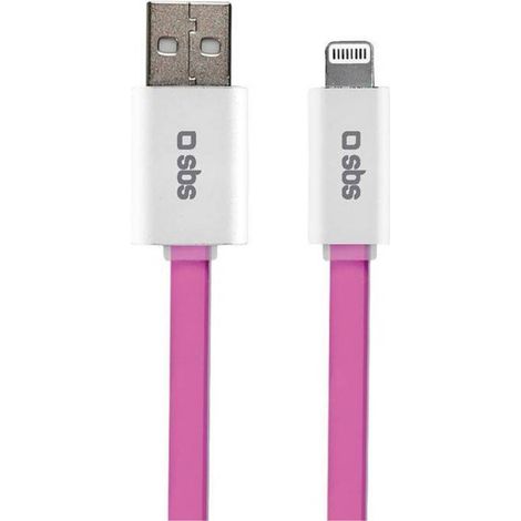 SBS TECABLELIGFLATP Lightning-Kabel 1,5 m Pink