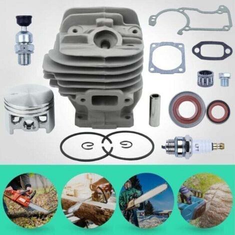 Piston et Cylindre pour Stihl 026 MS260 Series, Nikasil 44,7mm Piston + Cylindre + Joints + Valve de Décompression + Bougie Accessoire Tronçonneuse Kit de Pièces 16 en 1 (1/3)