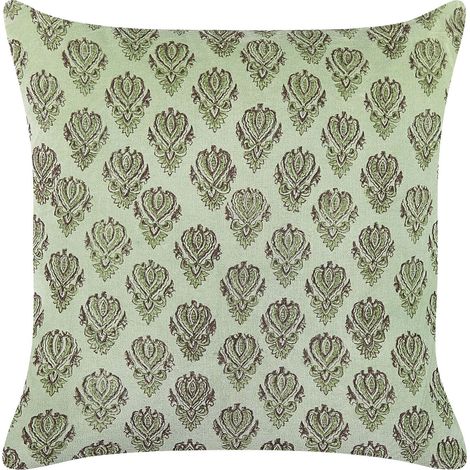Throw Cushion RUNGIA Velvet 45 x 45 cm Green Floral Pattern
