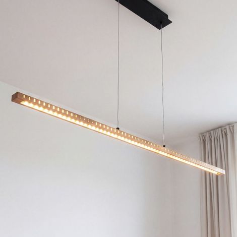 Hängeleuchte LED 120 cm lang H: max. 120 cm Holz 3000 K 3280 lm Skandinavisch Hängelampe