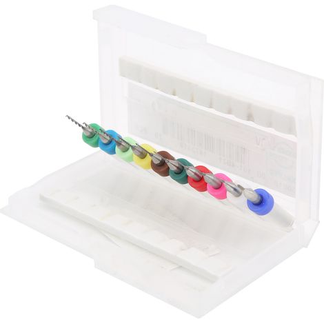 Jeu de 10 mini-forets pour circuits imprimés, poignée droite, en acier tungstène, diamètre 0,1-1,0 mm (1/5)