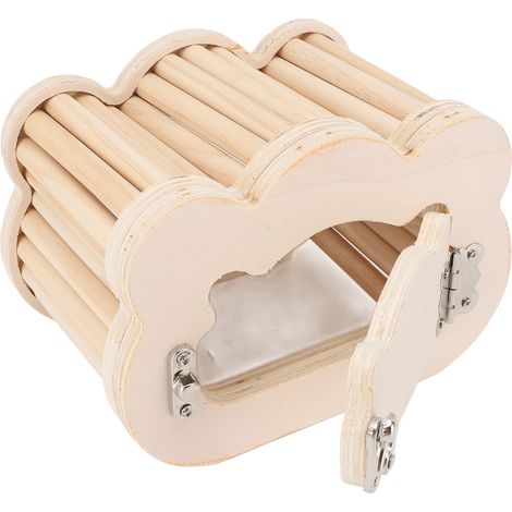 Maisonnette multifonctionnelle en bois robuste, fabriquée à la main, pour petits animaux (rats, hamsters, etc.). Cachette idéale pour les petits animaux. (1/5)